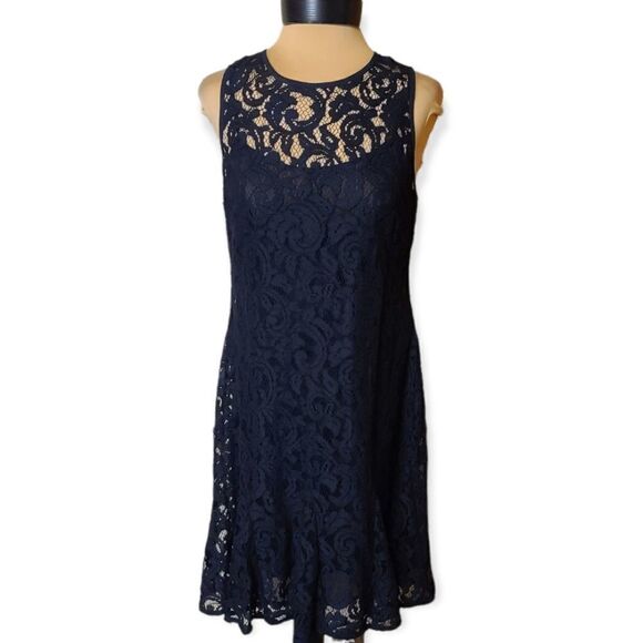 Michael Michael Kors Navy Lace Dress Size 4 - Picture 1 of 6